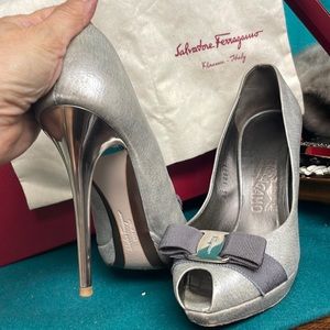 Salvatore Ferragamo  gold  heels